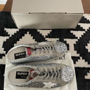 Golden Goose Superstar Sabot gliter slide mules Sz 39